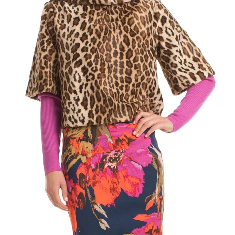 Trina Turk floral watercolor print pencil skirt